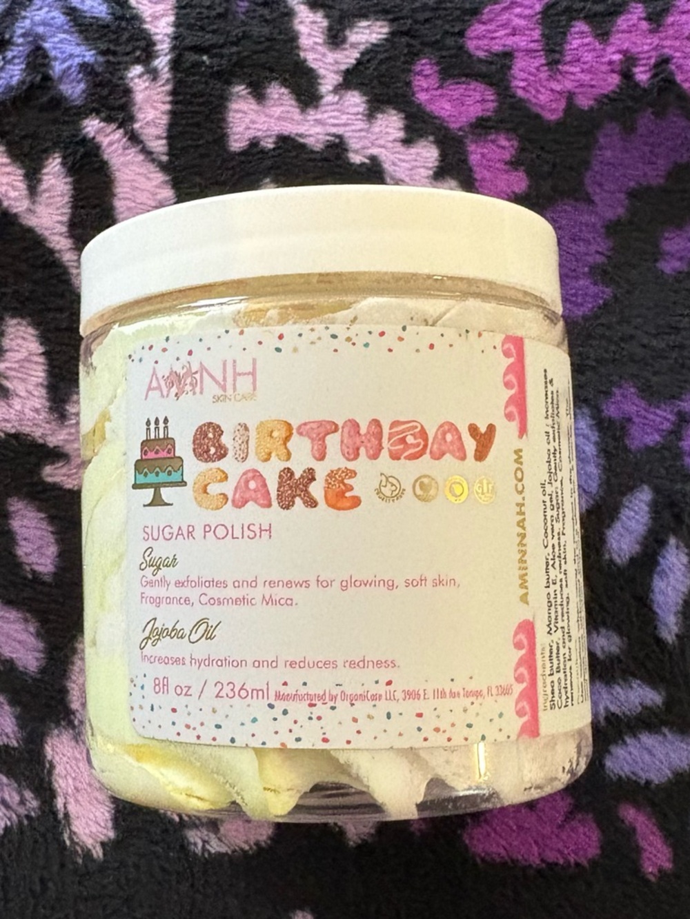 AMNH Aminnah Birthday Cake whipped sugar Polish scrub